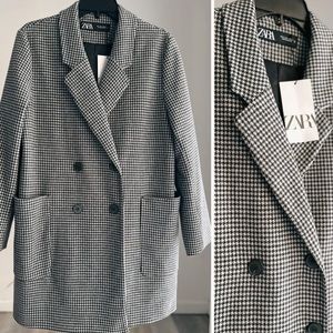 NWOT Zara Houndstooth Coat